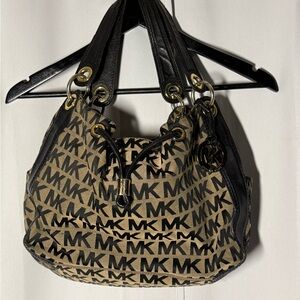 Michael Kors Black and Brown Shoulder Bag